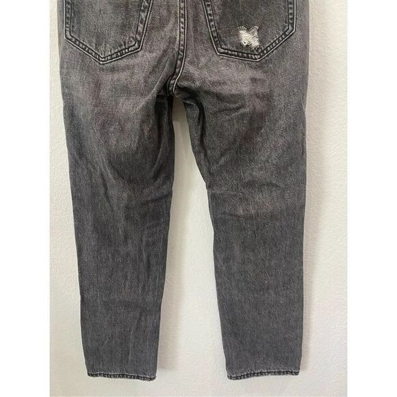 BDG Urban Outfitters High Waisted Slim Straight Jean Distressed in Washed Black. - Picture 11 of 13